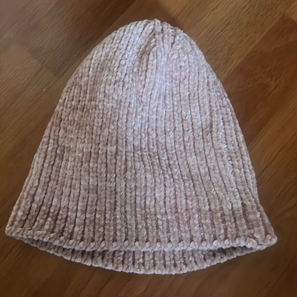 Light Pink Plush Soft Velvet Winter Hat/Beanie from GAP